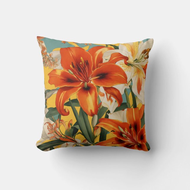 Lily Collage Scarf Design Mockup Kudde (Framsida)