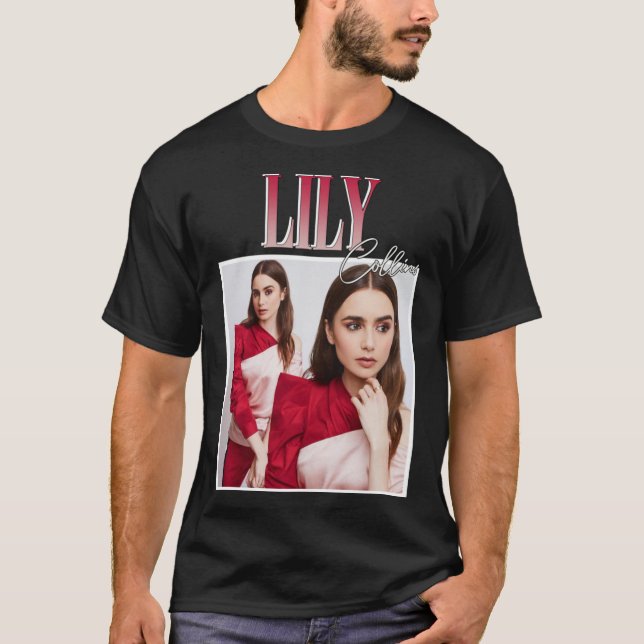 Lily Collins Classic T-Shirt (Framsida)
