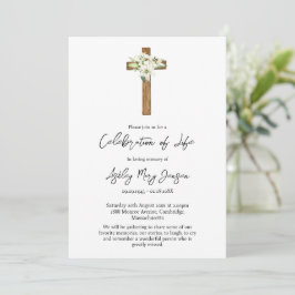 Lily Cross Celebration of Life Begravning Inbjudningar