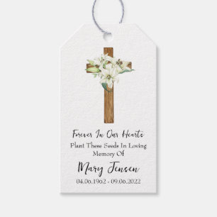 Lily Cross Memorial Begravning Fröpaket Presentetikett