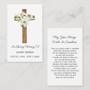 Lily Cross Memorial Minnesgudstjänst Kort
