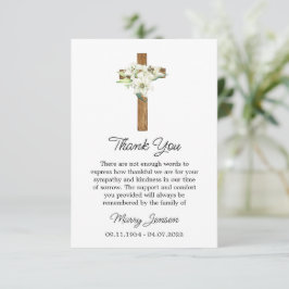 Lily Cross Sympathy Thank You Card Tack Kort