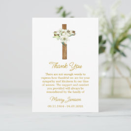 Lily Cross Sympathy Thank You Card Tack Kort