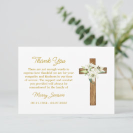 Lily Cross Sympathy Thank You Card Tack Kort