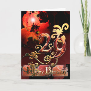 Lily Dream-blomman Lycklig 29 Birthday faux gilded Kort