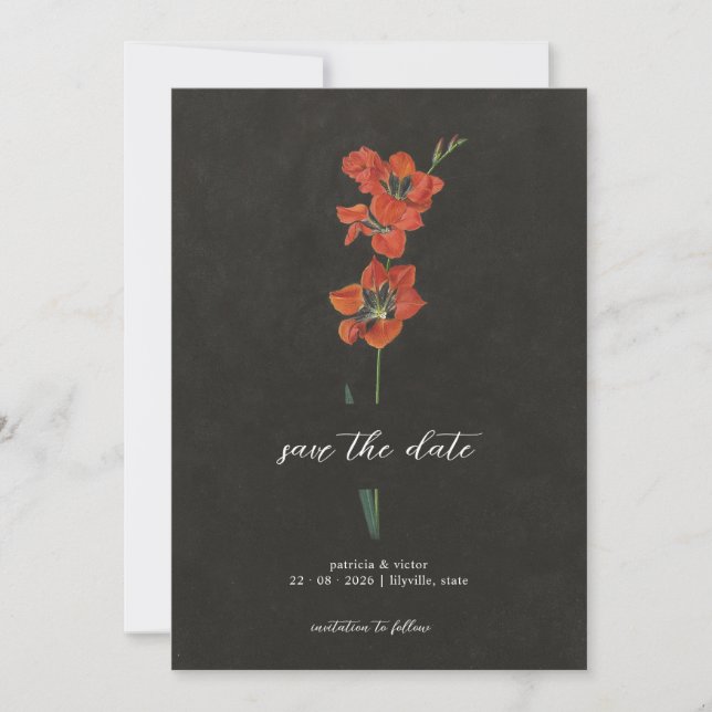 Lily Dutch Master Painting Flat Save Date Card Spara Datumet (Framsida)