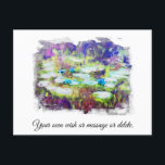 *|* Lily Dynors Monet Pond AR23 Anpassa text Vykort<br><div class="desc">POSTCARD POST-KORT - Fet Digitalt Altered Classic Monet omgiven av en abstrakt vit RAM eller gräns. Anpassa/anpassa med egen text. Färg har förändrats genom digital förbättring. Energetiskt utökad Elegant Feminin Romantic Ephemera Blommigt Painting Artistic Unique Kreativ Modern och Romantic Vintage Gamle (SEARCH AR23 för liknande design) Det är en Shabby...</div>