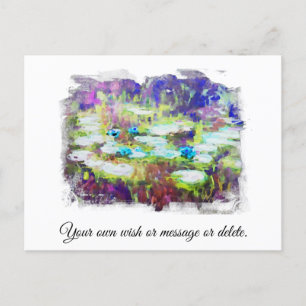 * * Lily Dynors Monet Pond AR23 Anpassa text Vykort