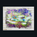 ** Lily Dynors - Monet Pond Guld Handwrite AR23 Vykort<br><div class="desc">POSTCARD POST-KORT )Fold Digitalt ändrad klassisk Monet med gammal faux Guld-handskrift och subtle Rainbow Pastel-bakgrund. Bakgrunden är lätt Grått i färg. Energetiskt utökad Elegant Feminin Romantic Ephemera Blommigt Painting Artistic Unique Kreativ Modern och Romantic Vintage Gamle (SEARCH AR23 för liknande design) Det är en Shabby chic, kvinnlig flickdesign. Denna design...</div>