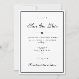 Lily - Elegant enfärgad "Save the Date" -kort med Spara Datumet