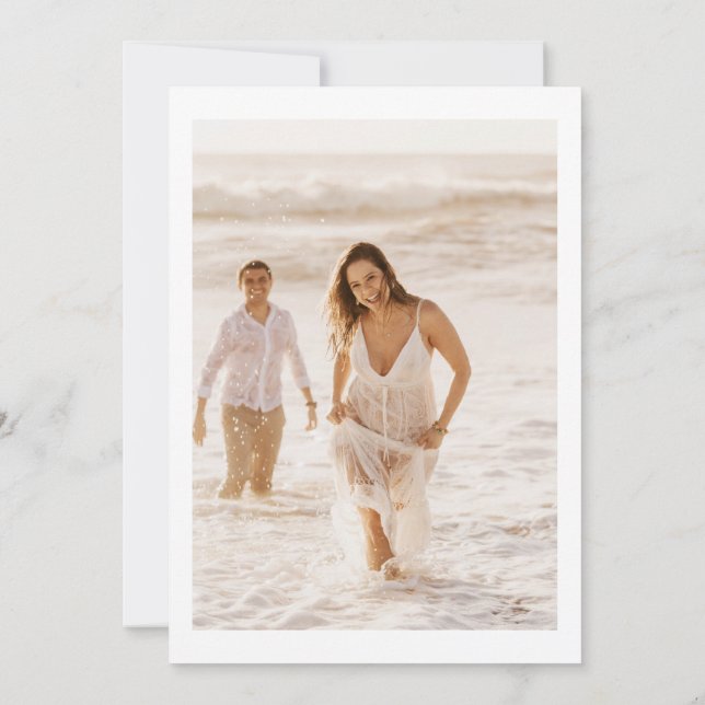 Lily - Elegant enfärgad "Save the Date" -kort med Spara Datumet (Baksida)