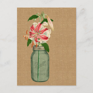 Lily fleur dans un pot Mason Vykort