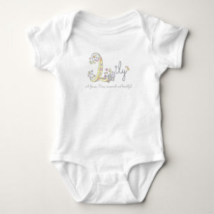 Lily Flickor namn betyder L monogramhjärtan T Shirt