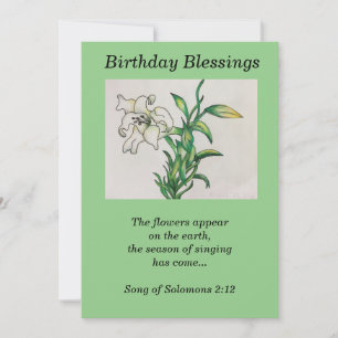 Lily Flower Birthday Blessings Quote Solomons 2:12
