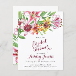 Lily Flower Bouquet Inbjudningskort för möhippan