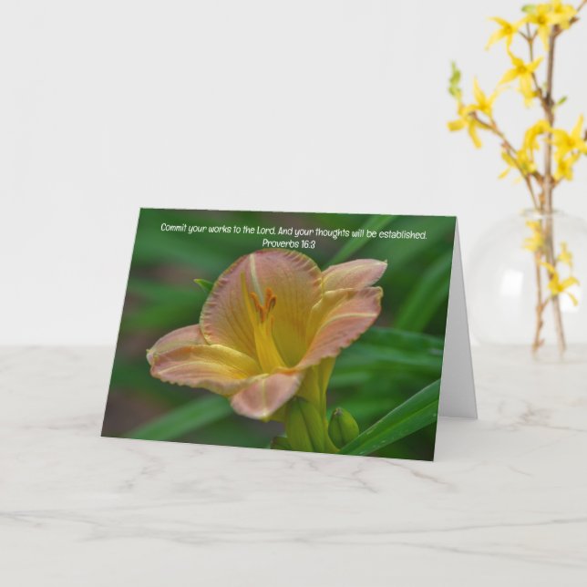 Lily Flower Bra Work Bible Verse Care Card Kort (Gul blomma)