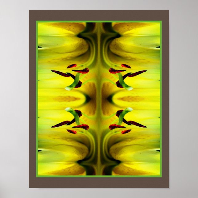 Lily Flower Fantasy Abstrakt Poster (Framsidan)