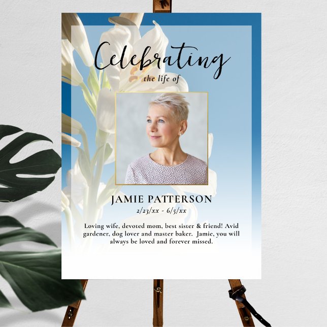 Lily Flower Livs firande Foto Begravning Poster (Skapare uppladdad)