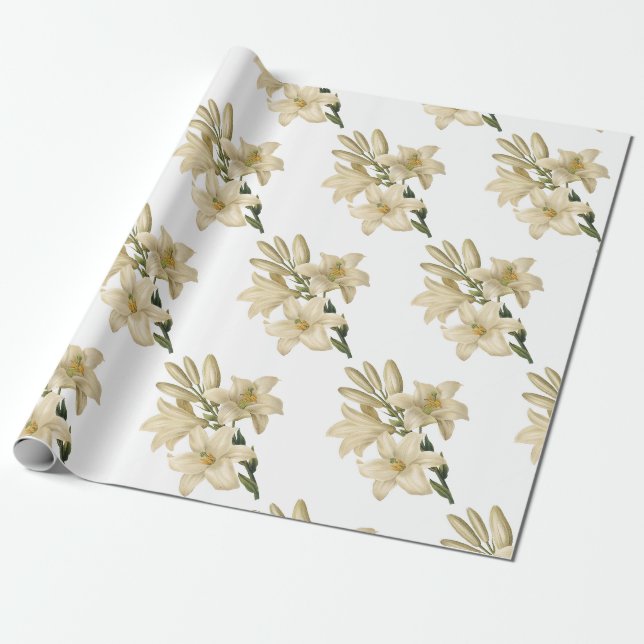 Lily Flower Mönster Presentpapper (Utrullad)