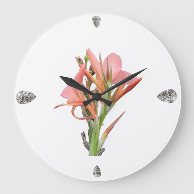 Lily Flower Stor Klocka (Framsida)