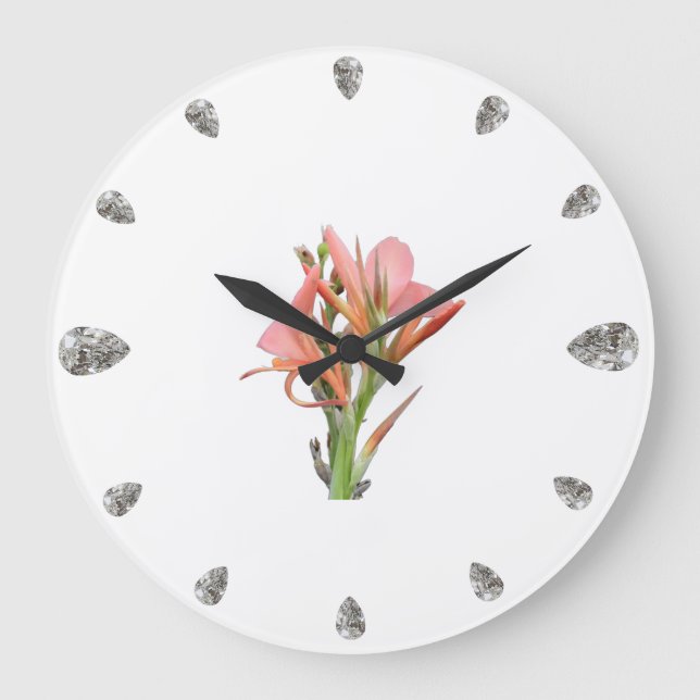Lily Flower Stor Klocka (Framsida)