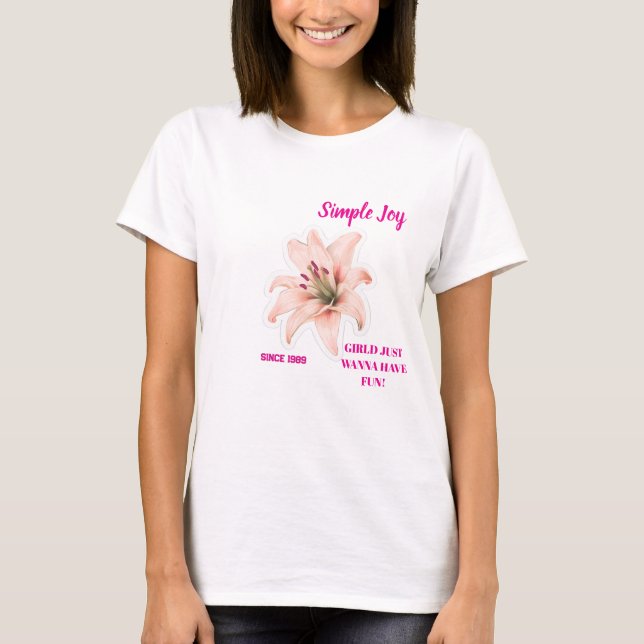 Lily Flower T-Shirt - Aesthetic Blommigt Design (Framsida)