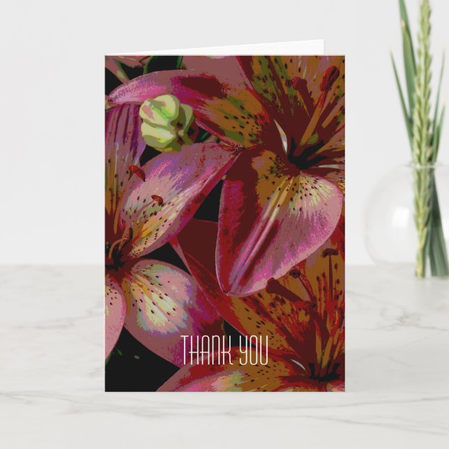 Lily Flower Tack You Card Kort (Framsida)