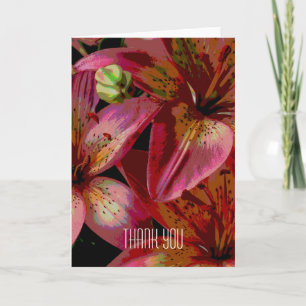 Lily Flower Tack You Card Kort