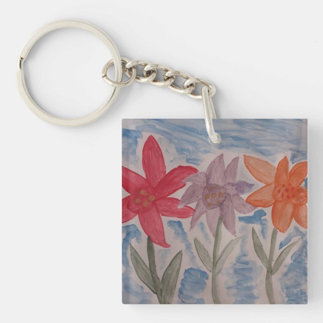 Lily Flowers Acrylic Nyckelring (Framsidan)