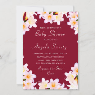 Lily Flowers Baby Shower-inbjudan - Välj Färg