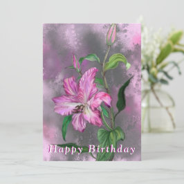 Lily Flowers Birthday Card Lilies - Målning