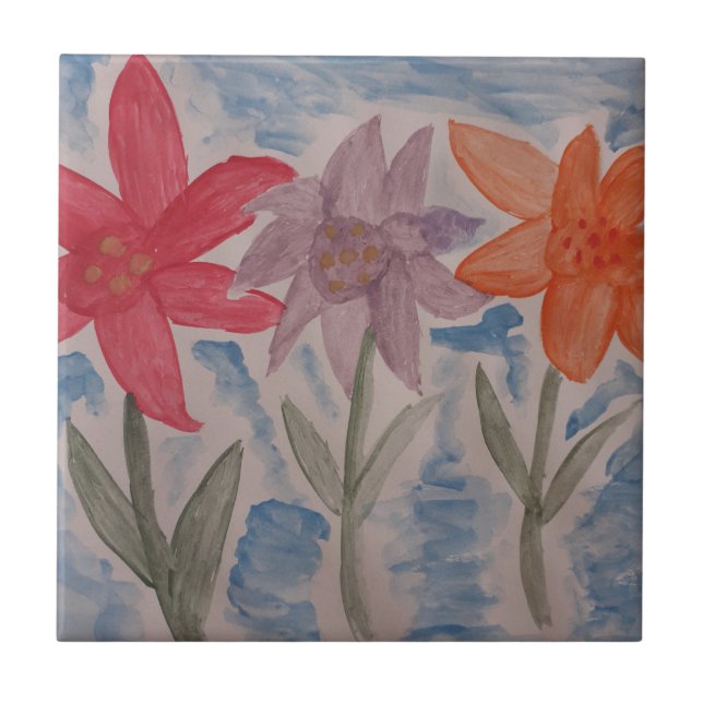 Lily Flowers Ceramic Tile Kakelplatta (Framsidan)
