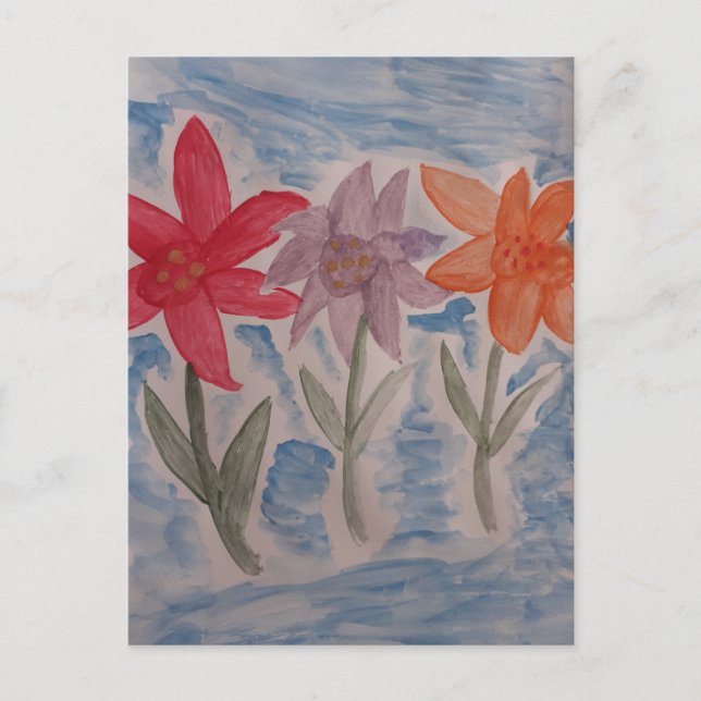 Lily Flowers Flat vykort (Framsida)