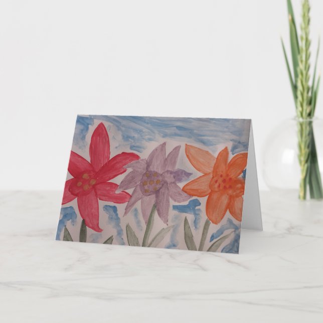 Lily Flowers Greeting Card Kort (Framsida)
