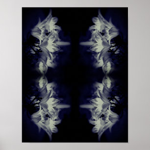Lily Flowers in Black and White Abstrakt Poster