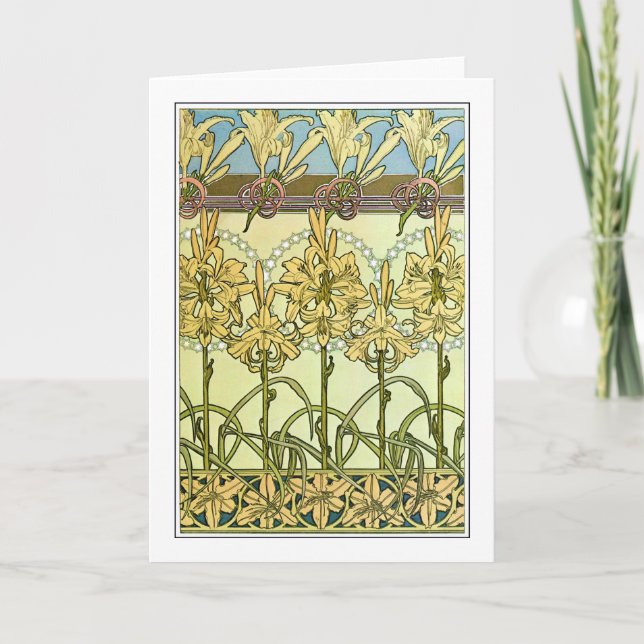 Lily Flowers of Art nouveau Stil, Mucha Kort (Framsida)