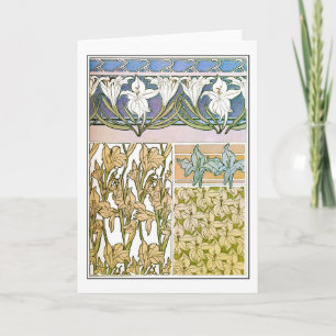 Lily Flowers of Art nouveau Stil, Mucha Kort