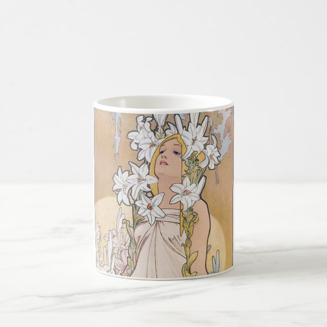 Lily (Four Flowers), Alphonse Mucha Kaffemugg (Center)