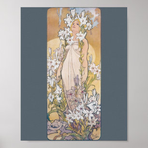 Lily (Four Flowers), Alphonse Mucha Poster