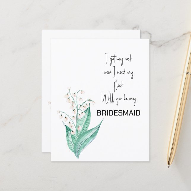 Lily från dalen kommer du att bli min Bridesmaid (Fram/Back In Situ)