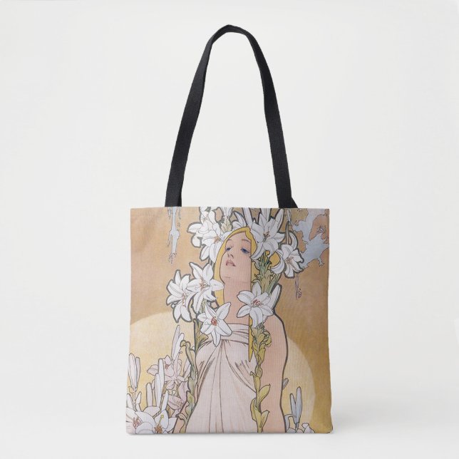 Lily (fyra blommor), Alphonse Mucha Tygkasse (Framsida)