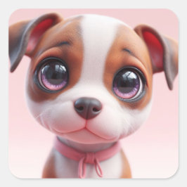 Lily. Fyrkantigt Klistermärke