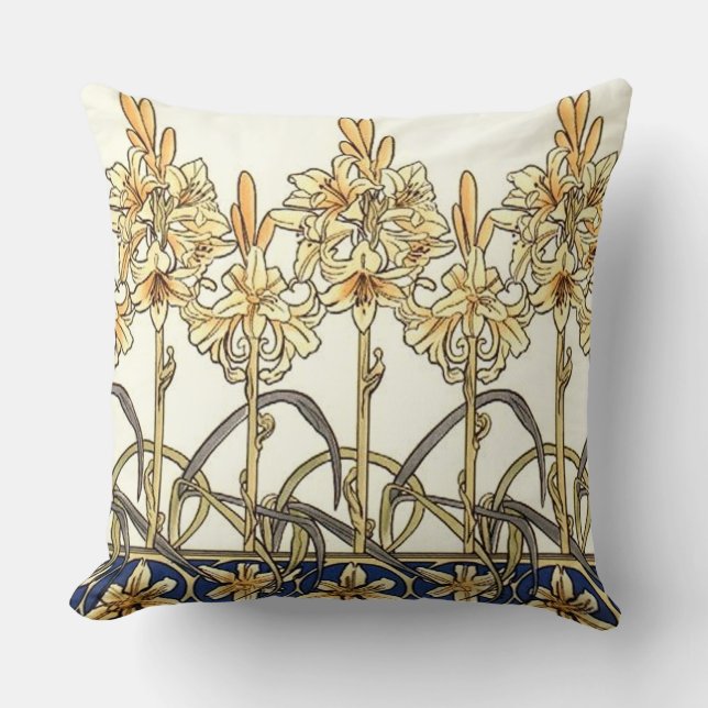 Lily Gräns av Alphonse Mucha Kudde (Framsida)