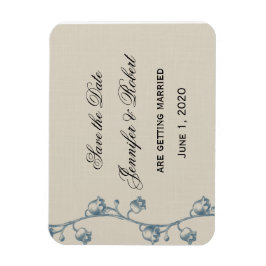 Lily i dalen på Ecru Linen Spara datumet Magnet