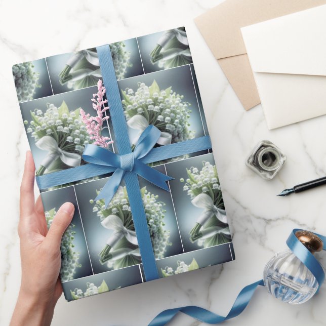 Lily i Valley Bröllop Bouquet Presentpapper (Gifting)