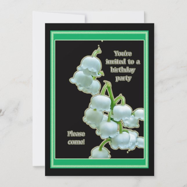 Lily i Valley Födelsedagsfest inbjudan (Framsida)