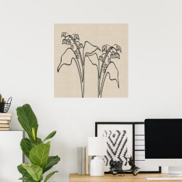 Lily i Valley Teckning Canvas Flower Poster