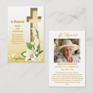 Lily Kor Scripture Photo Funeral Memorial Visitkort