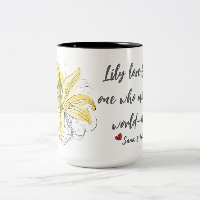 Lily Love Blommug – Present till mamma Två-Tonad Mugg (Center)
