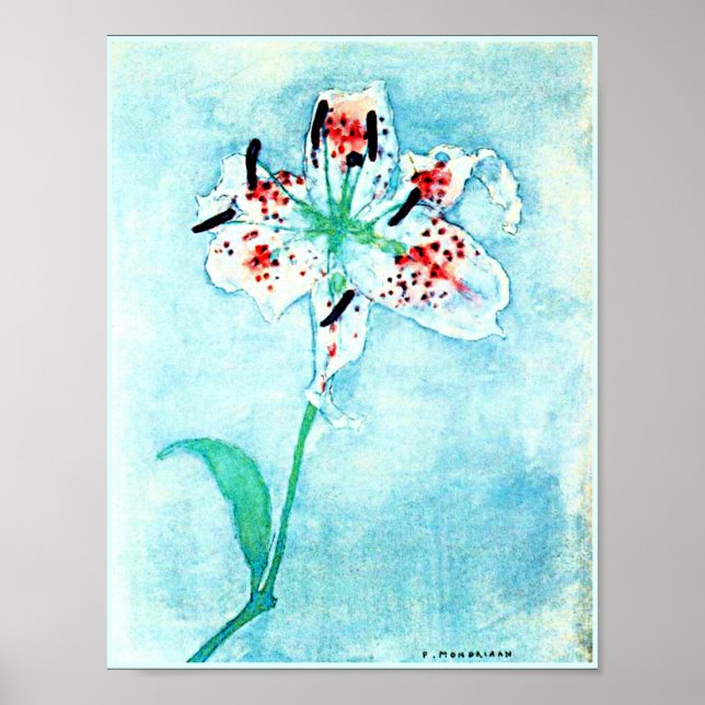 Lily, målning av Piet Mondrian Poster (Framsidan)